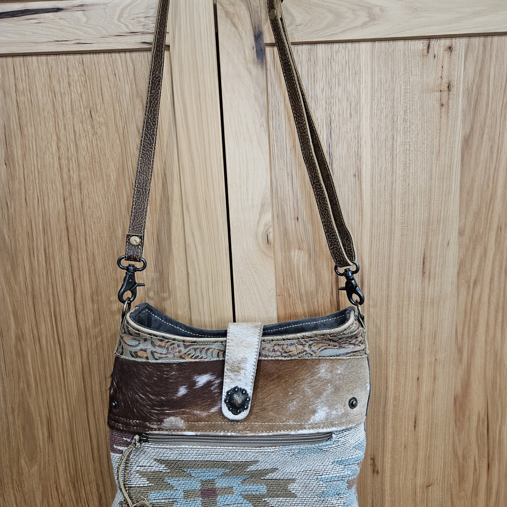 Myra Bag Rustic Brown and Cream Crossbody